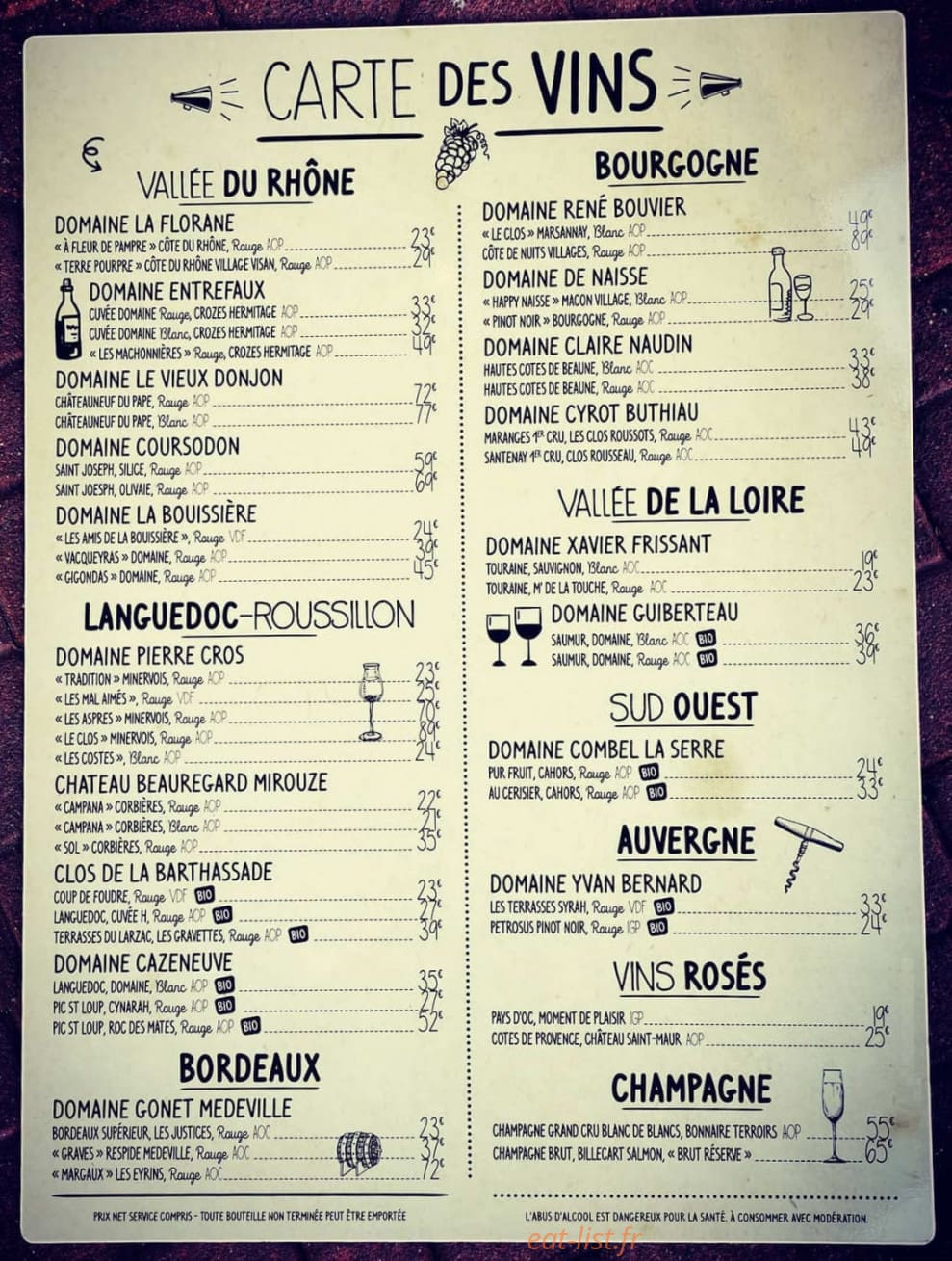 HoBistro — carte page 2