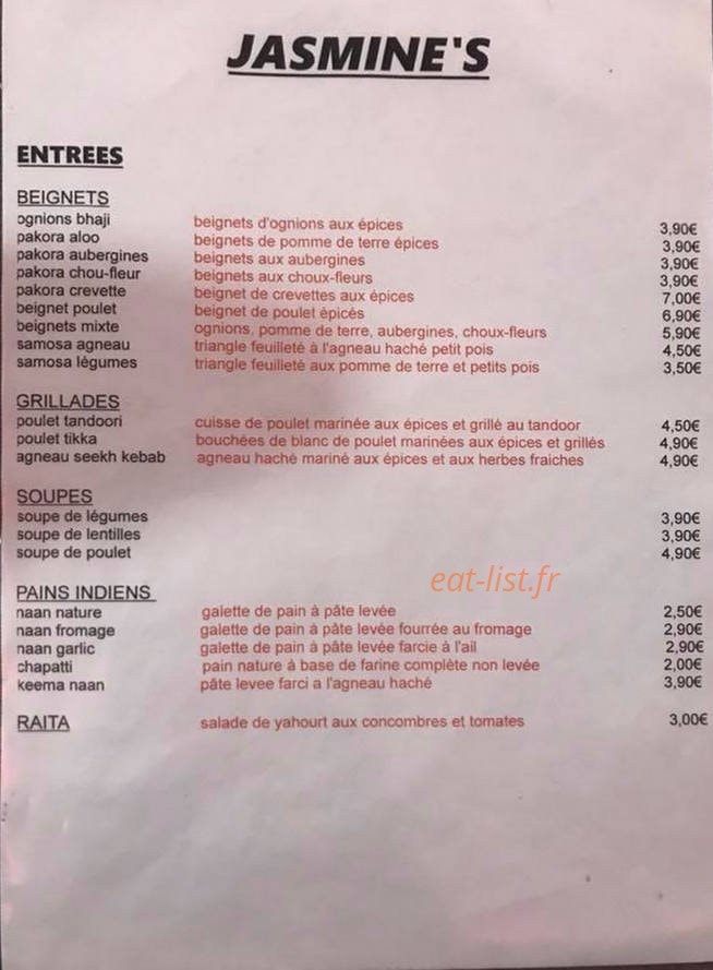Jasmine's — carte page 2