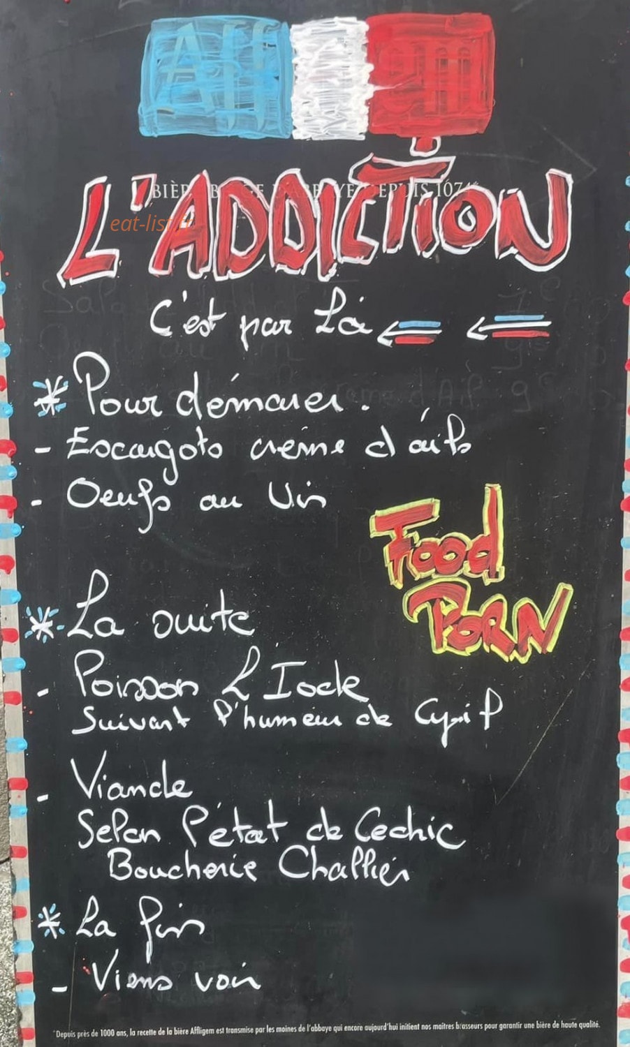 L'Addiction — carte page 1