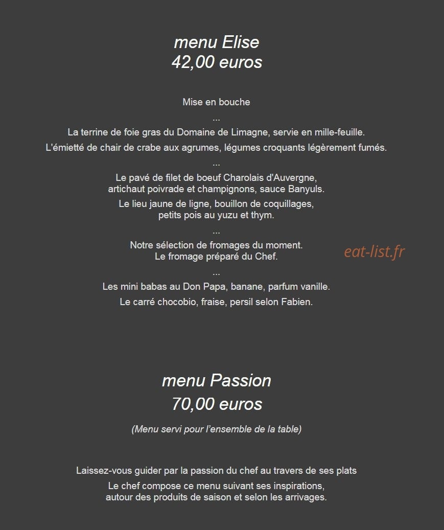 La Table d’Arthur — carte page 2