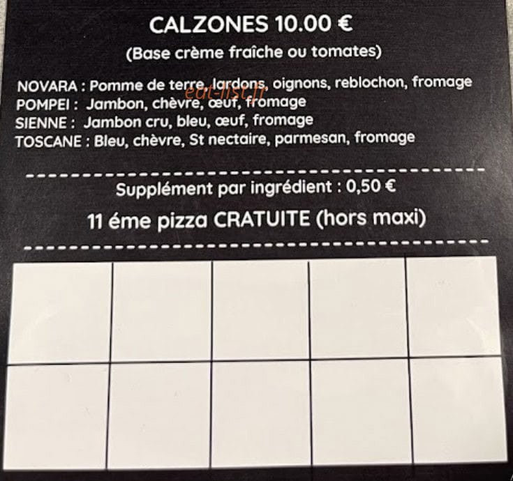 Le Comptoir à Pizza — carte page 4
