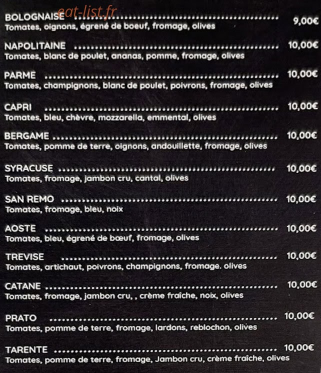 Le Comptoir à Pizza — carte page 3