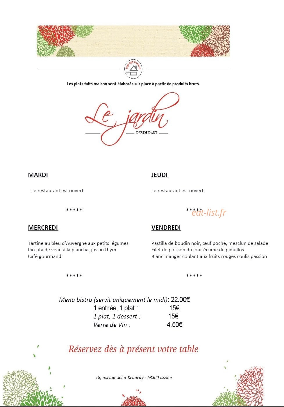 Le Jardin — carte page 4