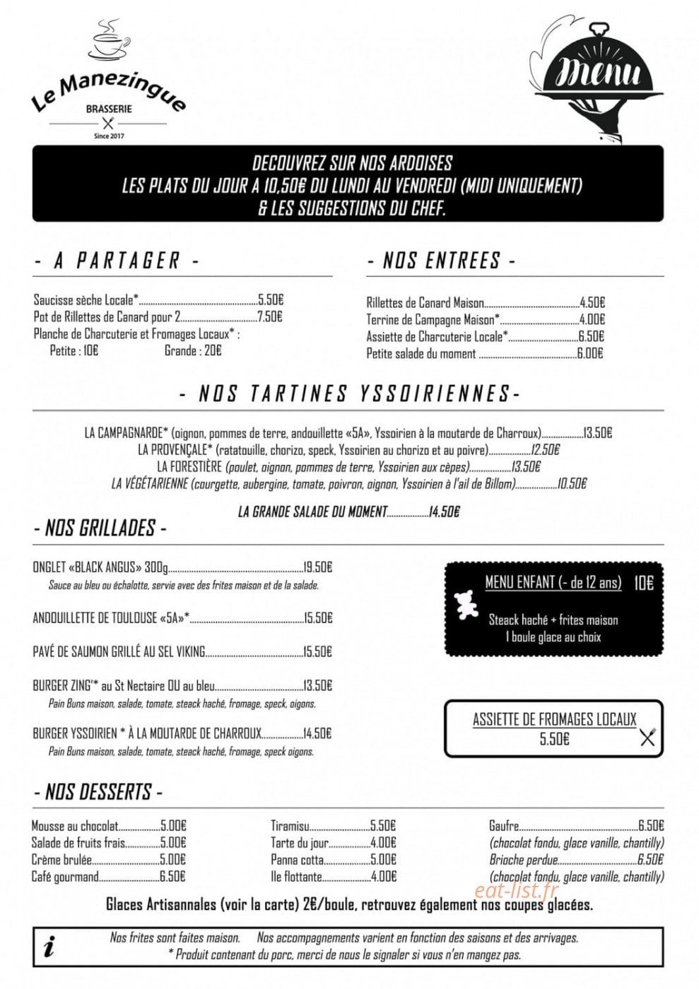Le Manezingue — carte page 1