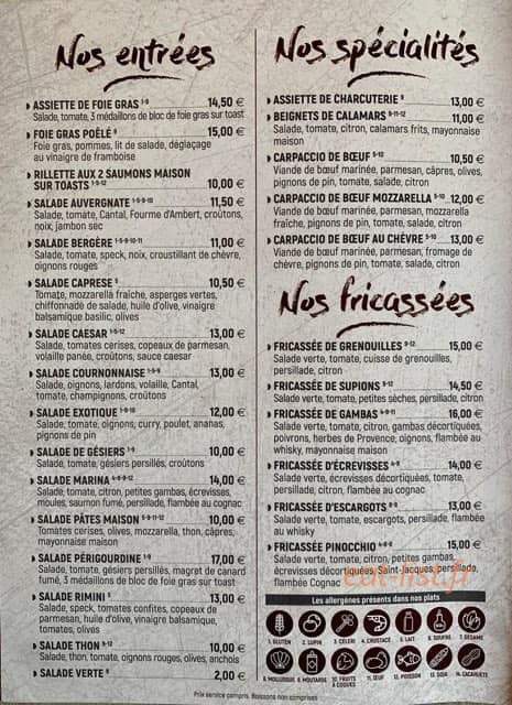 Le Pinocchio — carte page 2