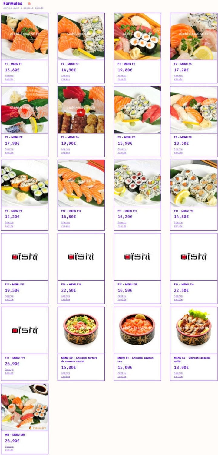 Oishi — carte page 4