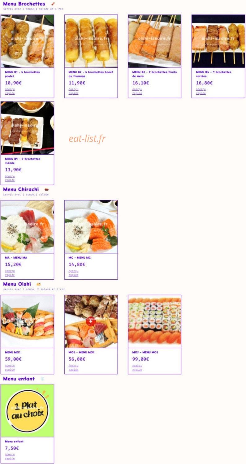 Oishi — carte page 5