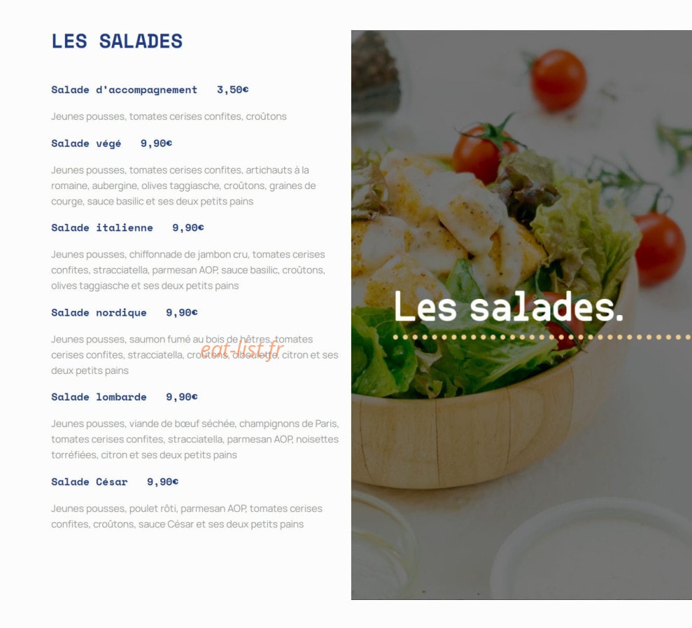 Trois Quatorze Pizza — carte page 6