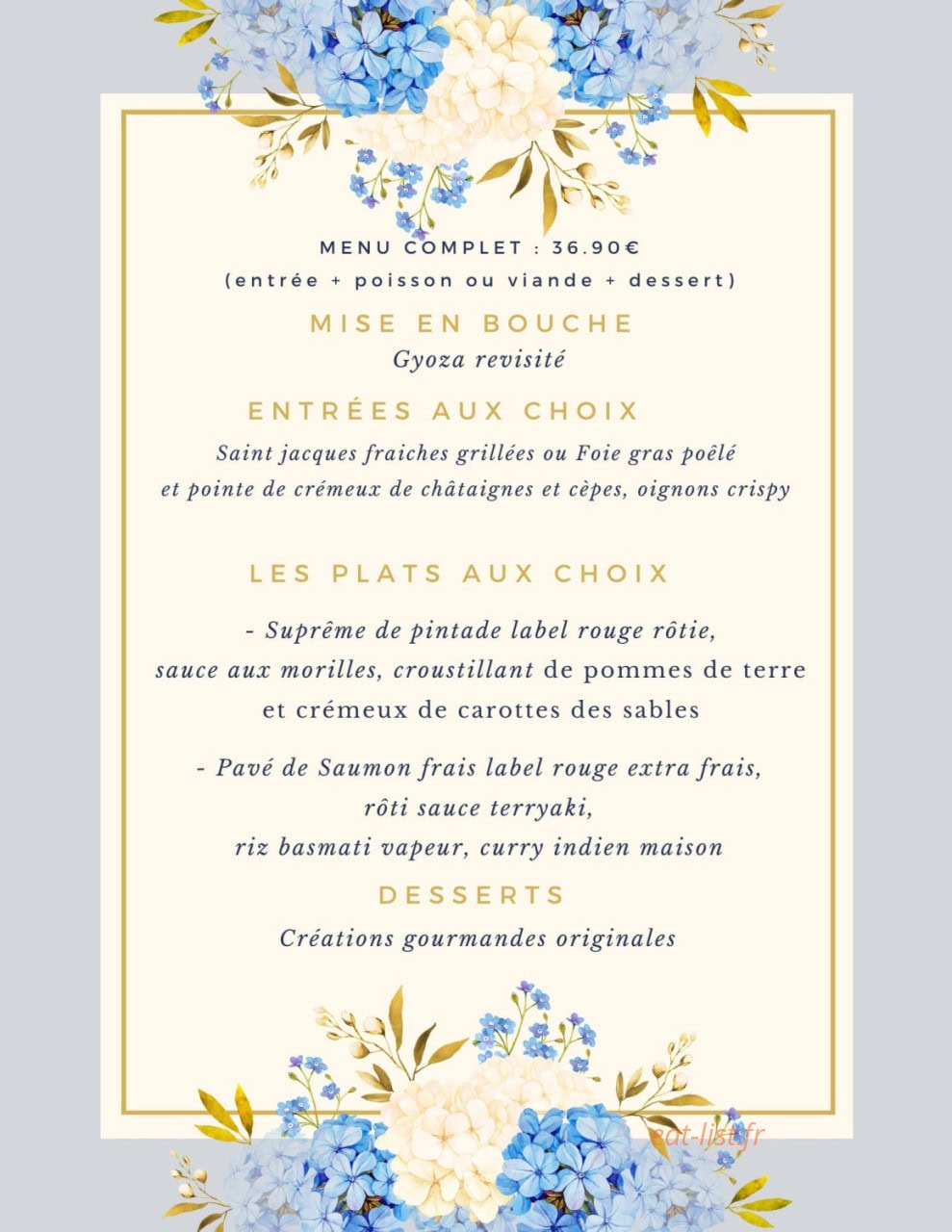 Le Bistro Gourmand — carte page 1