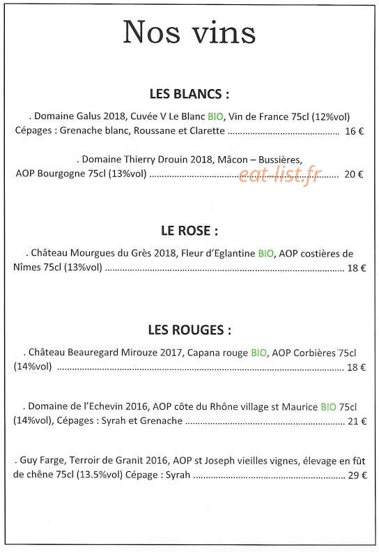 Auberge de Ceilloux — carte page 2