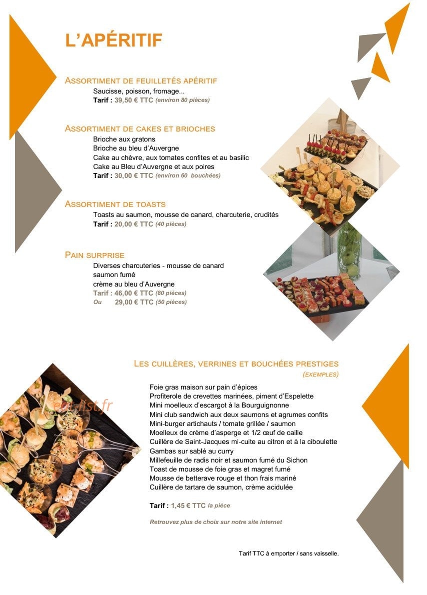 Solignat Traiteur — carte page 2