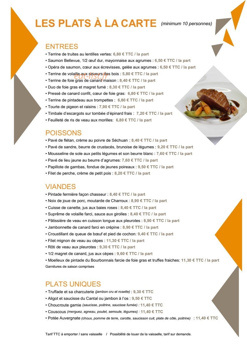 Solignat Traiteur — carte page 3