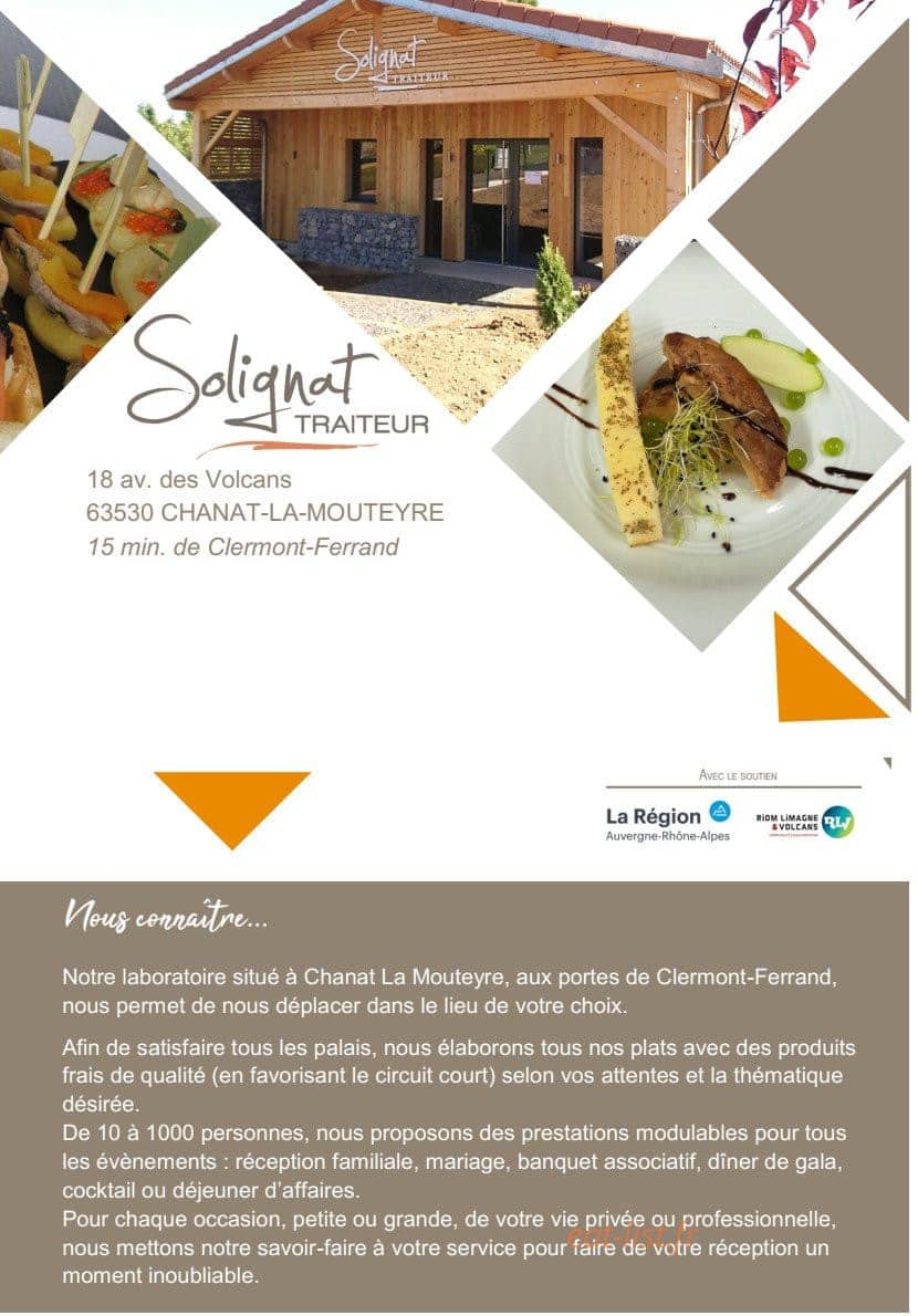 Solignat Traiteur — carte page 4
