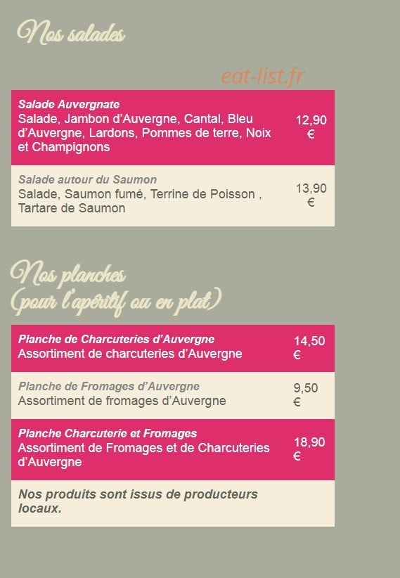 La Chaumière — carte page 2