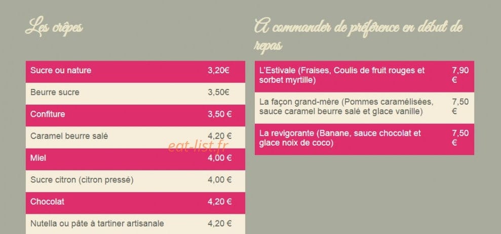 La Chaumière — carte page 3