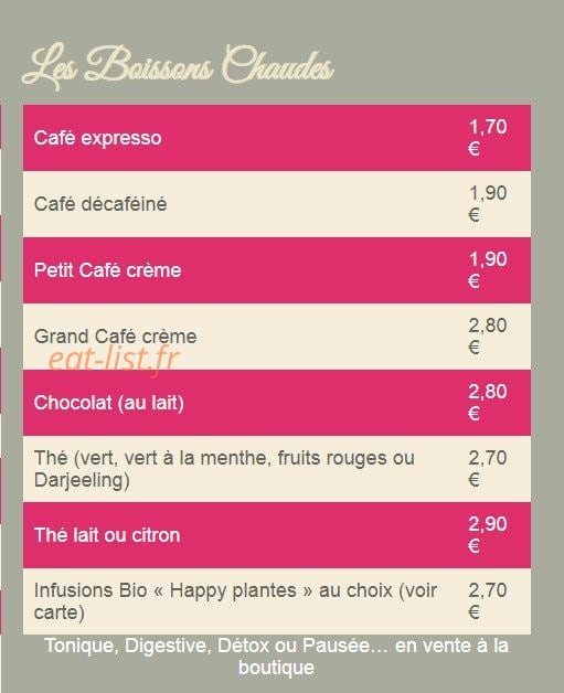 La Chaumière — carte page 9