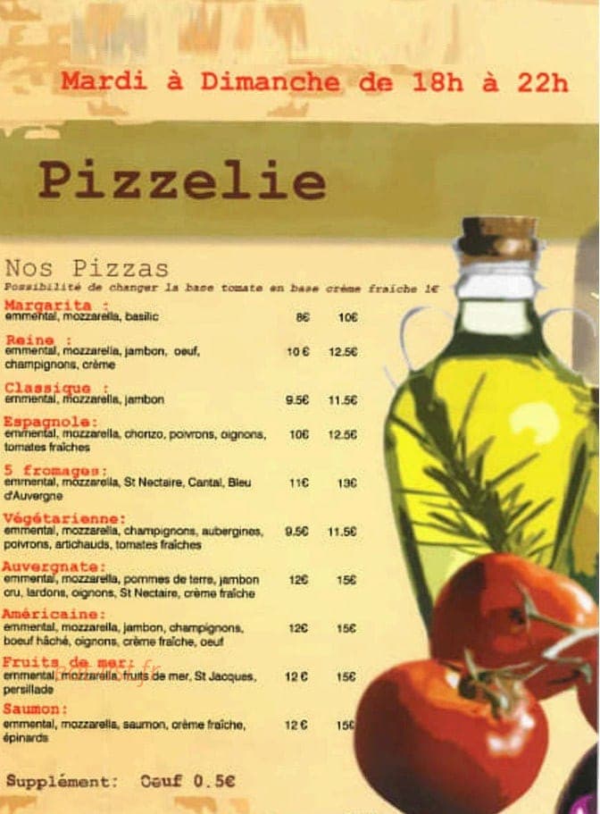 Pizzelie — carte page 1
