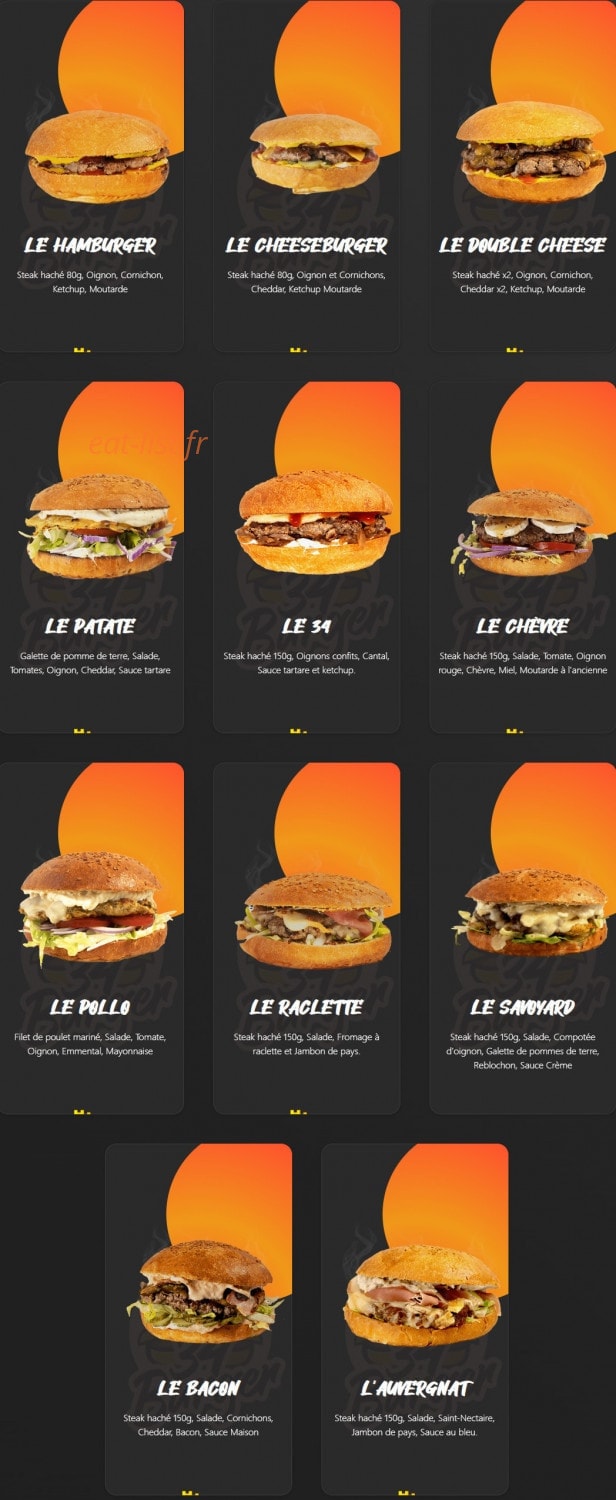Au 34 burger — carte page 2