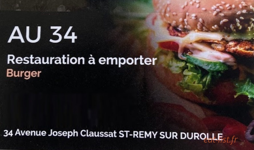 Au 34 burger — carte page 1