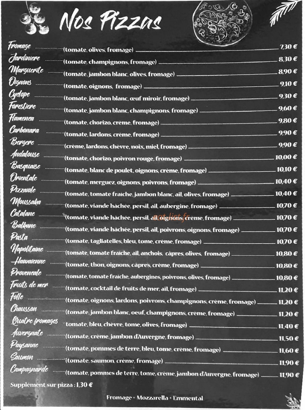 Le Pizzaiole — carte page 2