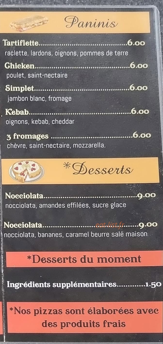 Em pizzeria — carte page 3
