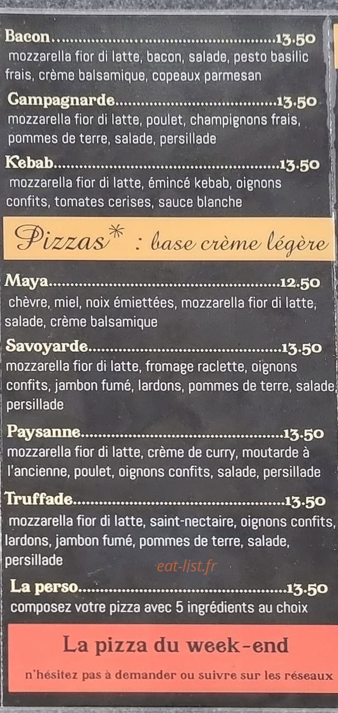 Em pizzeria — carte page 2
