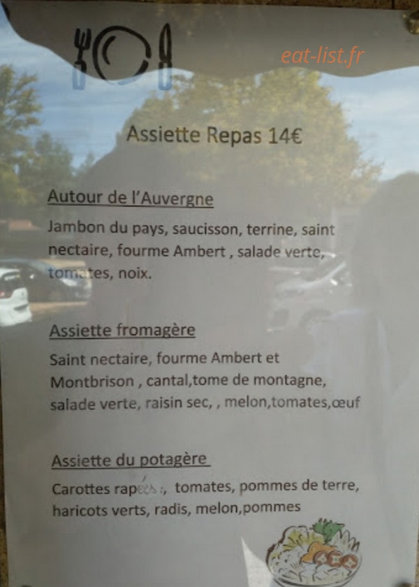 Hôtel Restaurant de la Gare — carte page 1