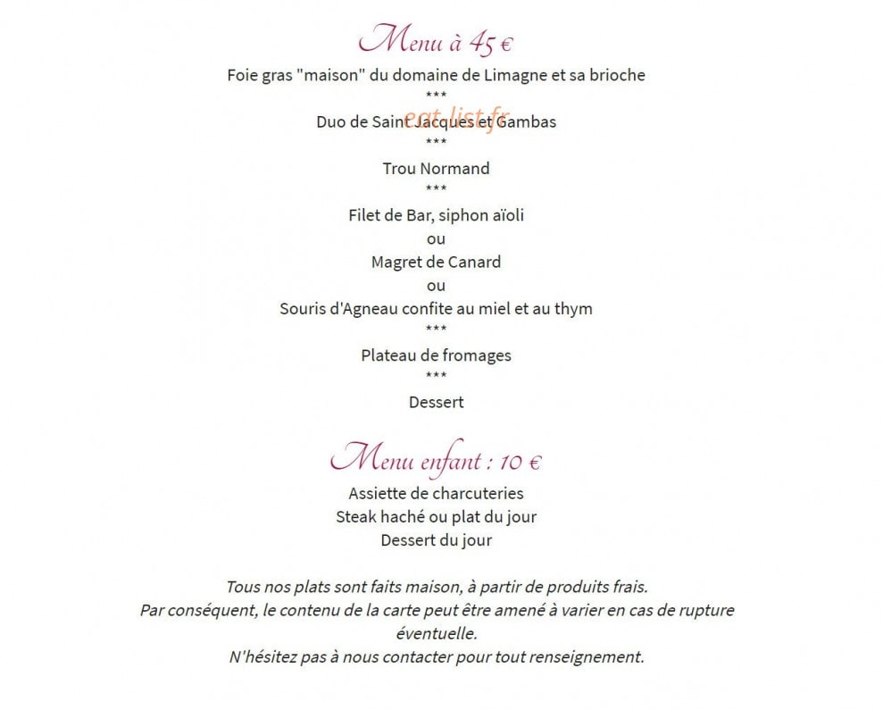La Chaumière — carte page 3