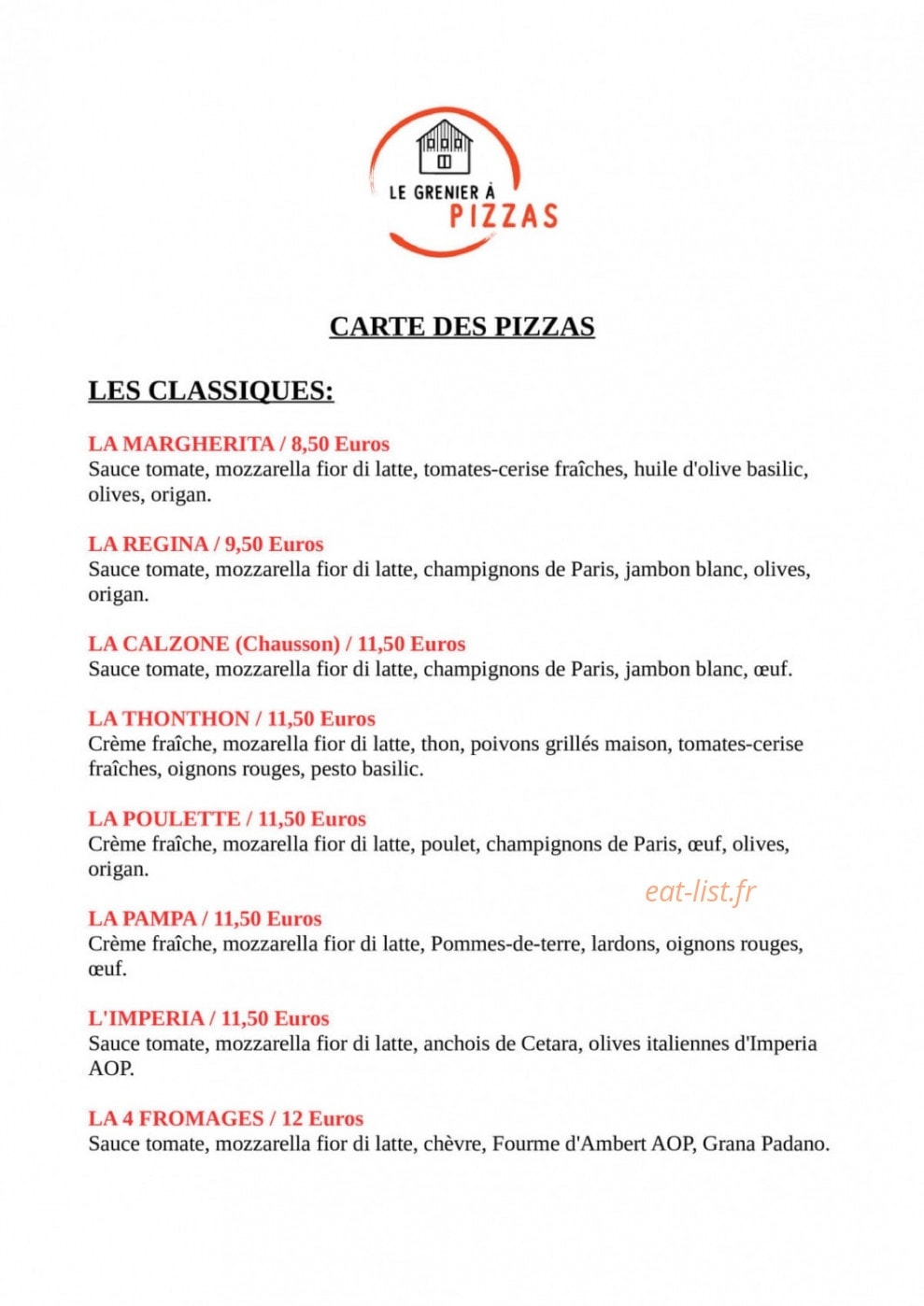 Le Grenier — carte page 1