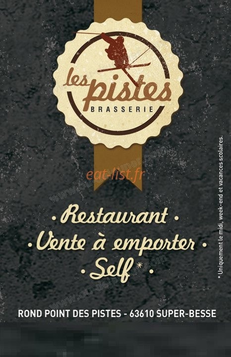 carte et menu Les Pistes Brasserie, Besse et Saint Anastaise