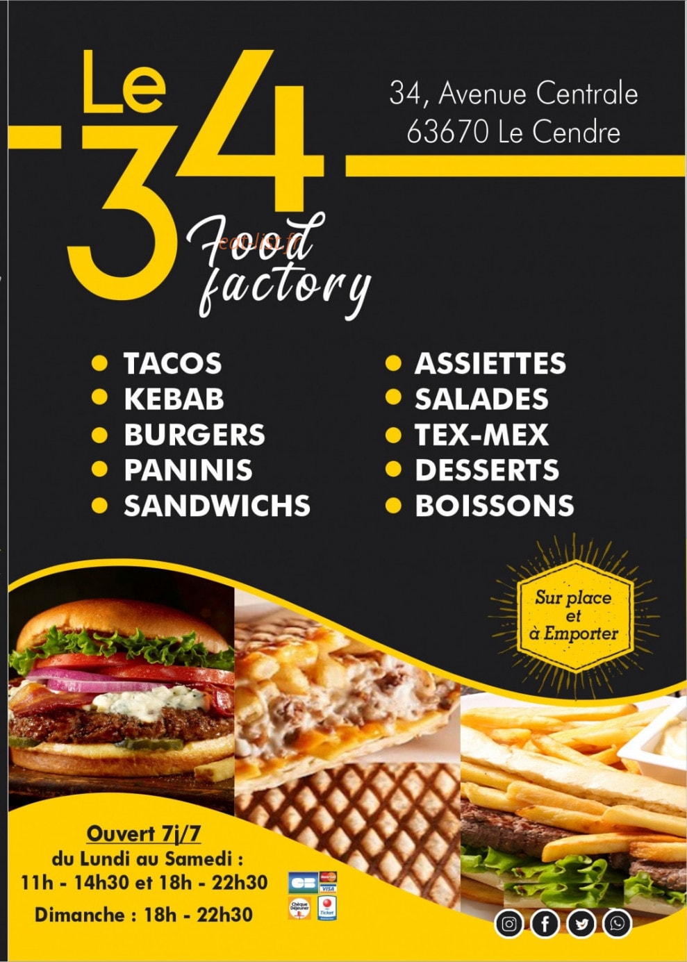 Le 34 Food Factory — carte page 1