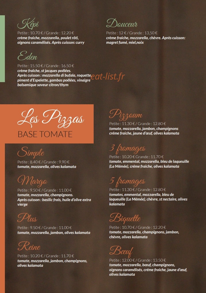 Pizzoum — carte page 3