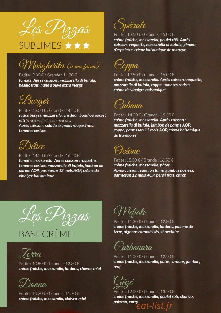 Pizzoum — carte page 2