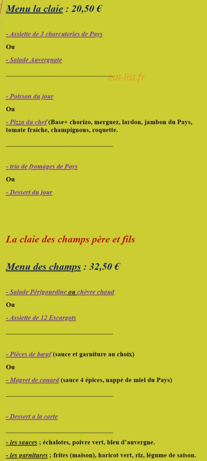 La Claie des Champs — carte page 1