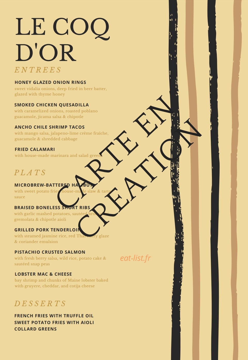 Le Coq d'Or — carte page 1