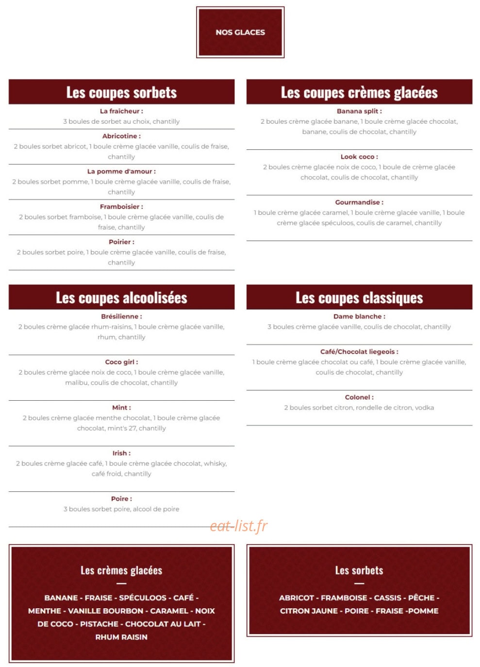 Le Glacier — carte page 7