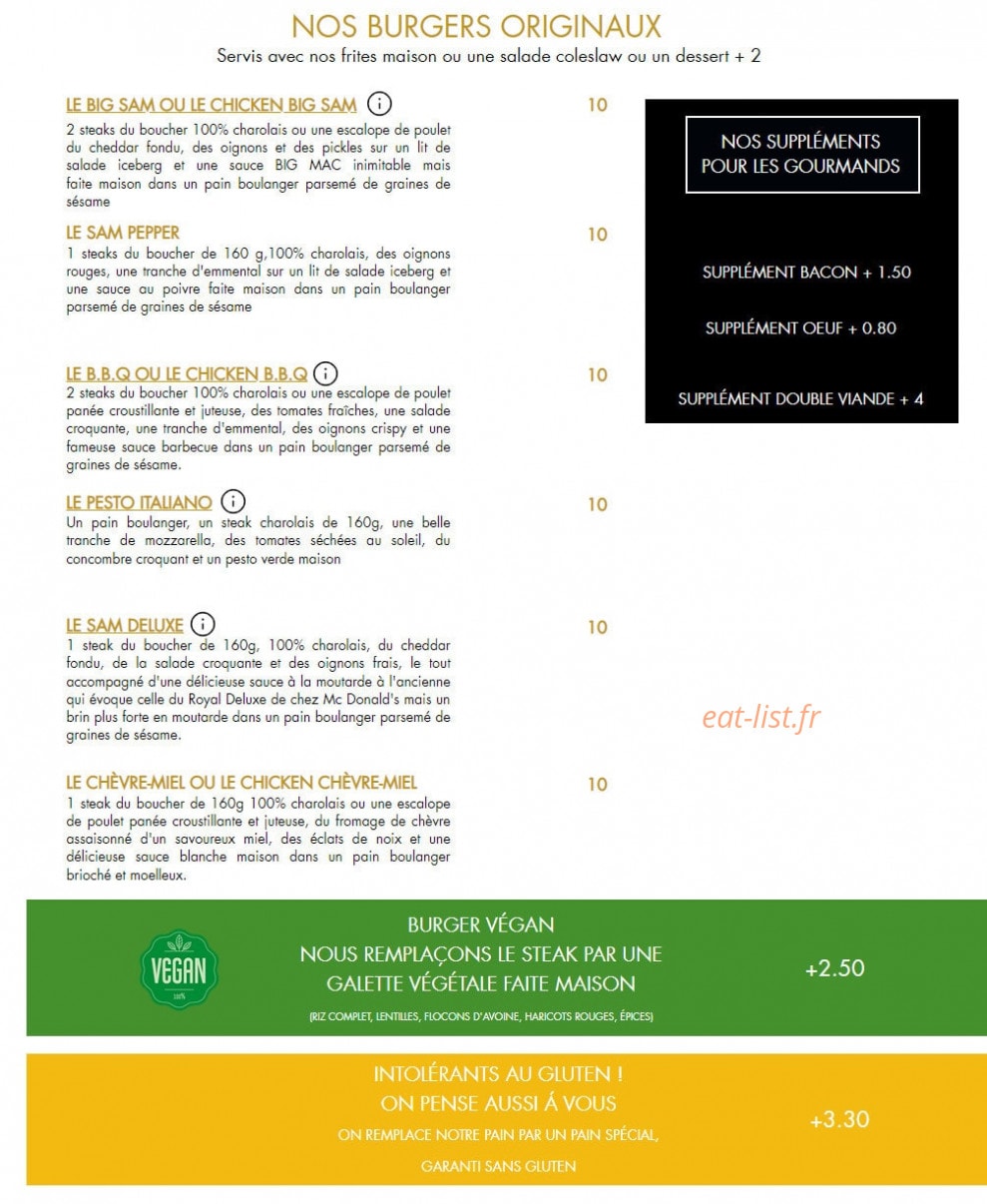Oncle Sam's — carte page 2
