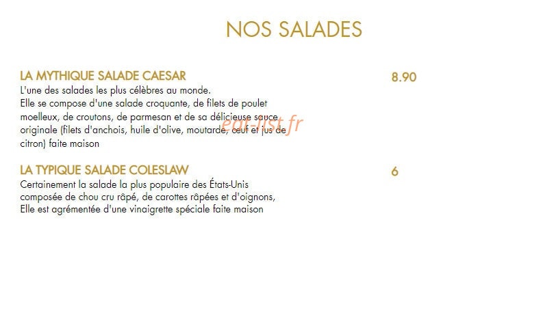 Oncle Sam's — carte page 10