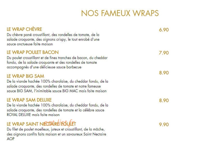Oncle Sam's — carte page 13