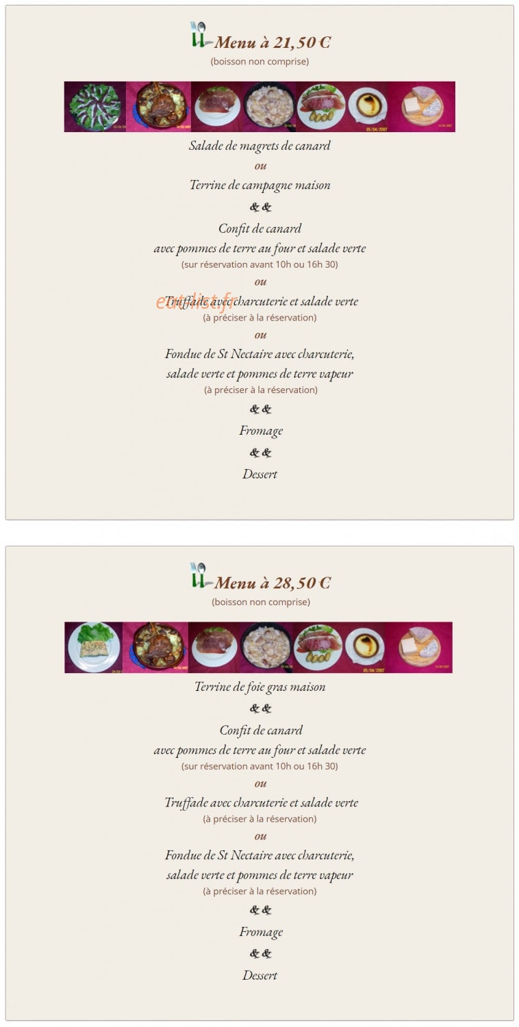 Auberge de l'Âne — carte page 2