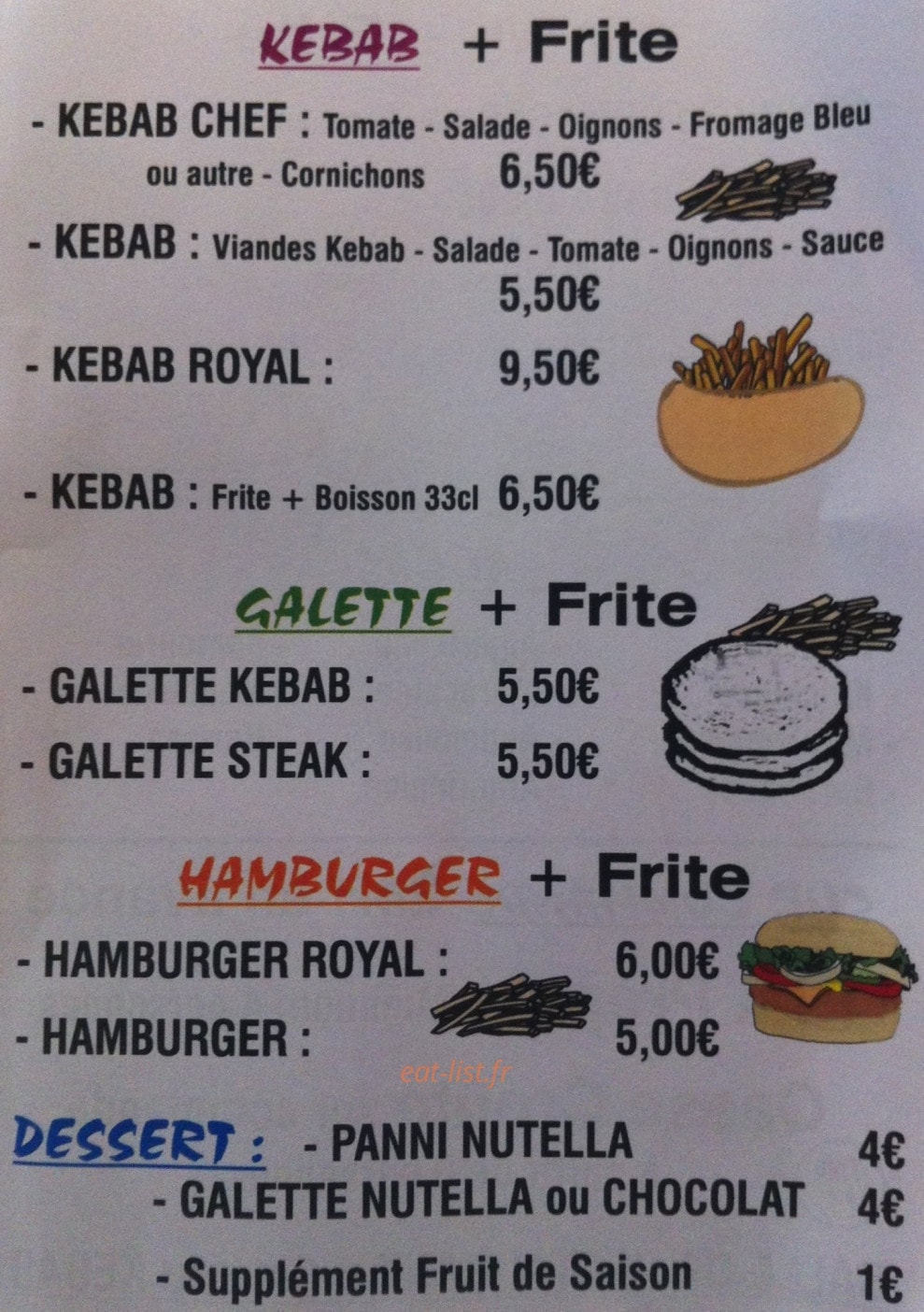 Kebab Fiona — carte page 2