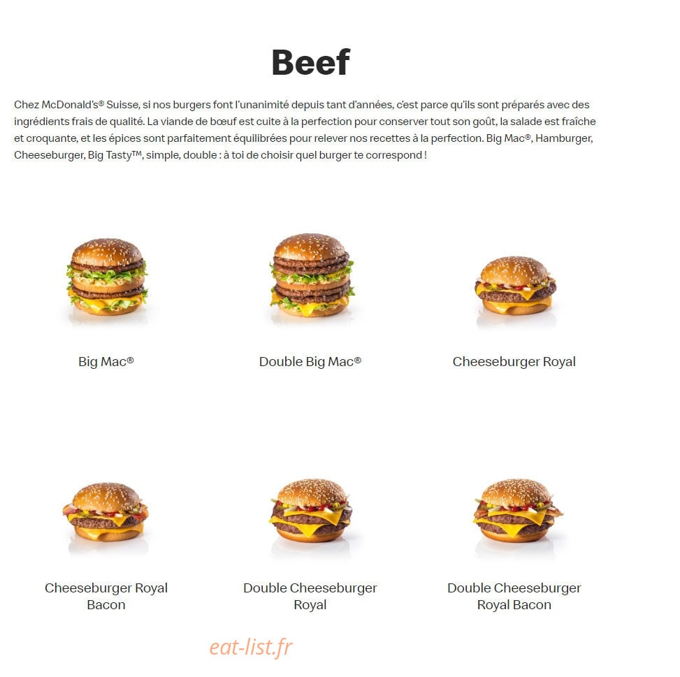 Mc Donald's — carte page 2