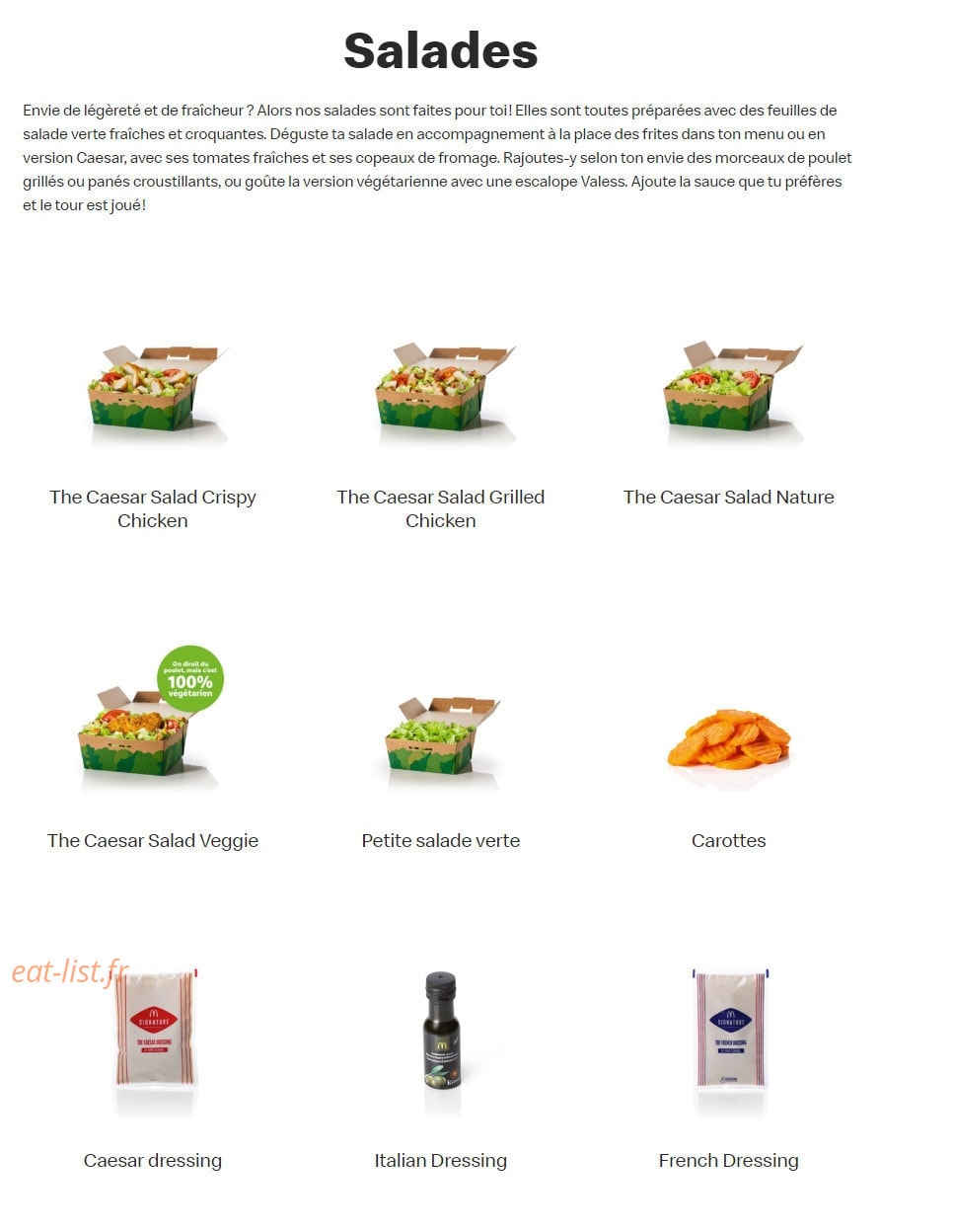 Mc Donald's — carte page 14