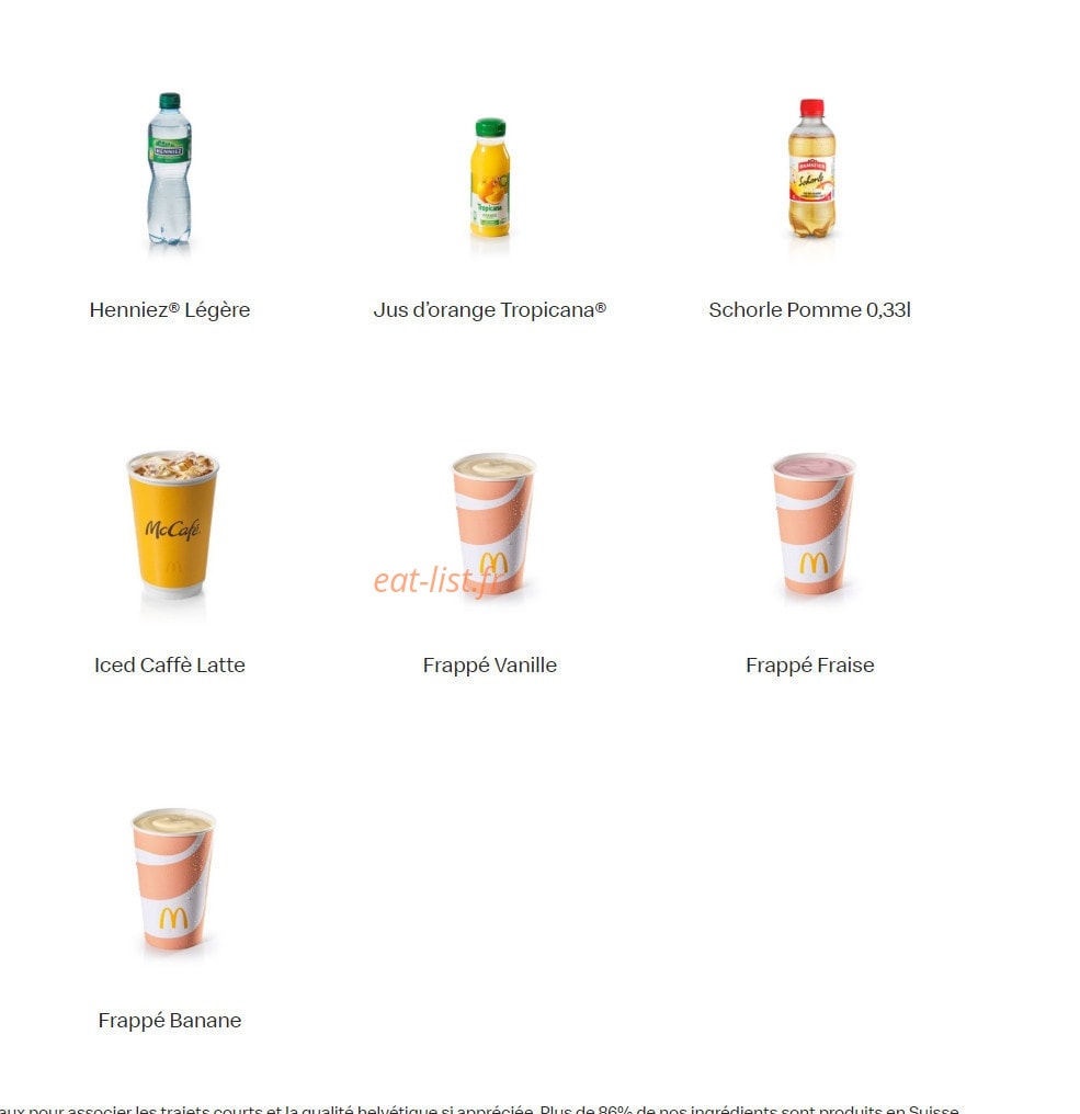 Mc Donald's — carte page 16