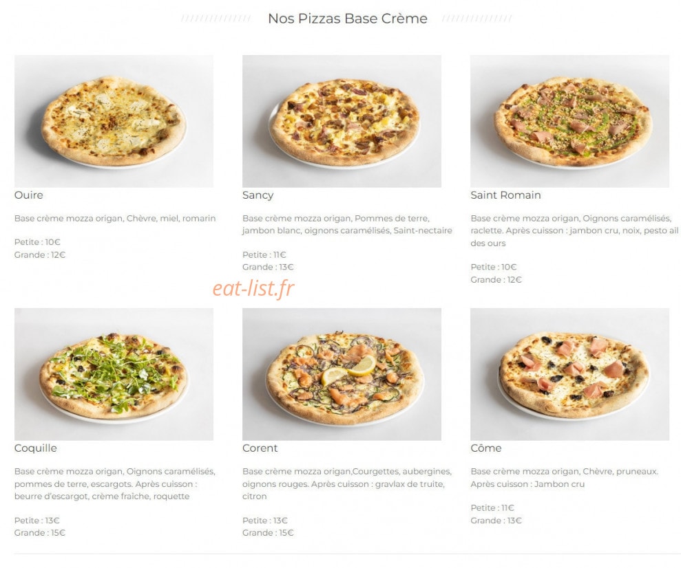 Pizz'Atelier — carte page 1