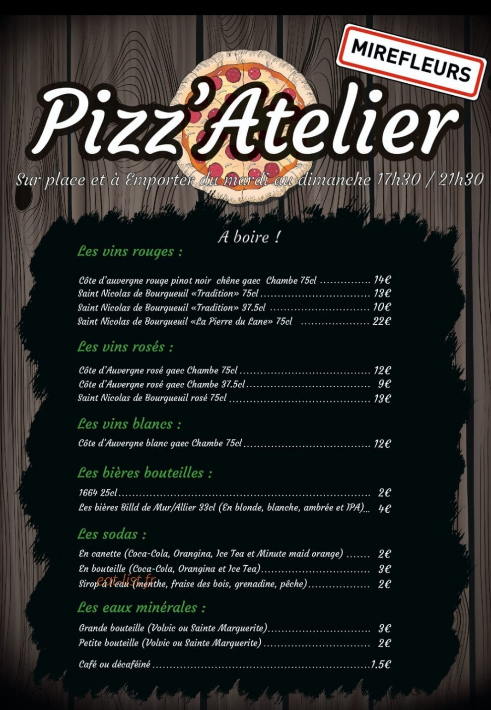 Pizz'Atelier — carte page 4