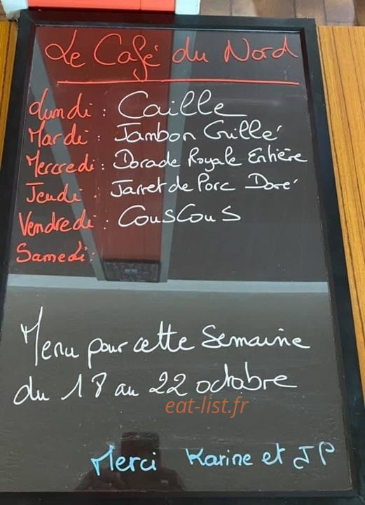 Café du Nord — carte page 1