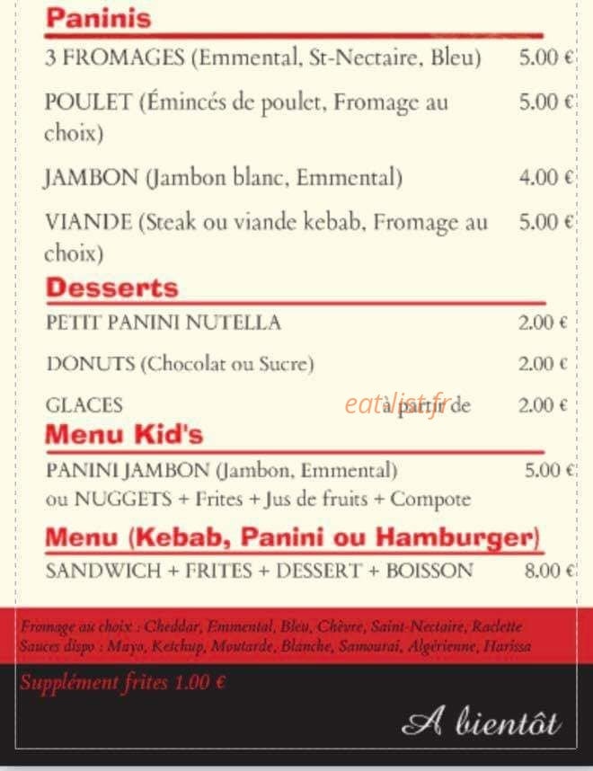 Le P'tit Creux — carte page 1