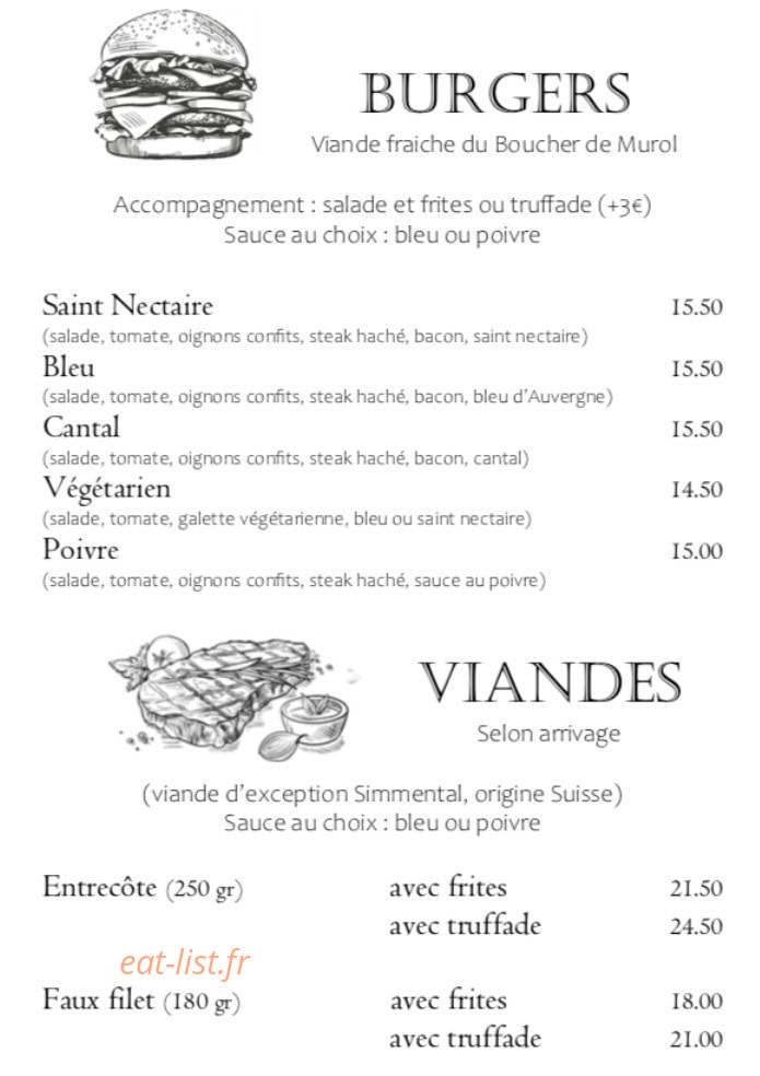 La Taverne du Lac — carte page 2