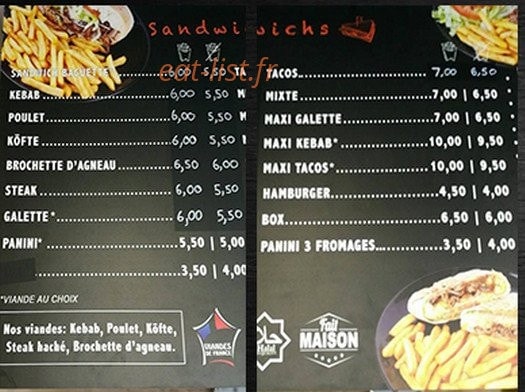 Aslankebab — carte page 1